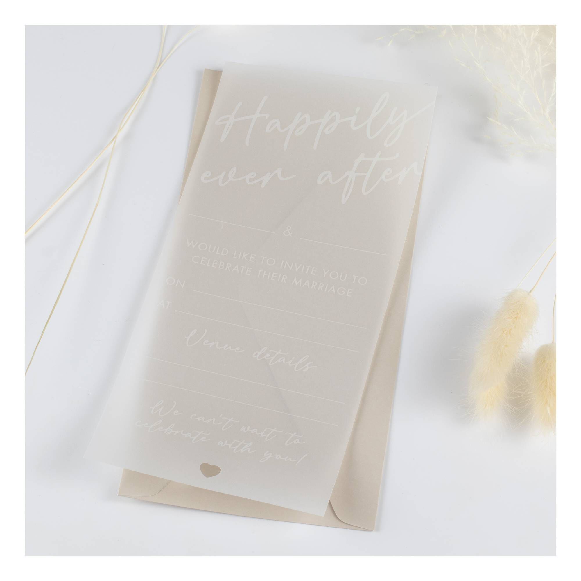 White Vellum Wedding Invitations 20 Pack Hobbycraft
